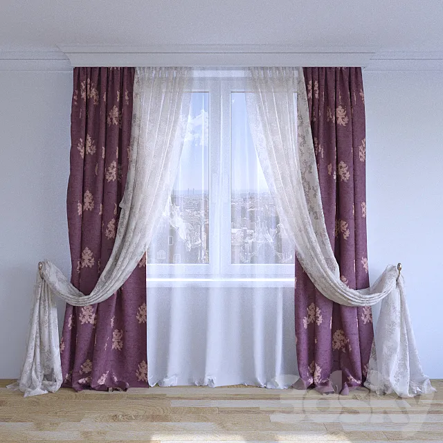 Curtain Red 3D Model