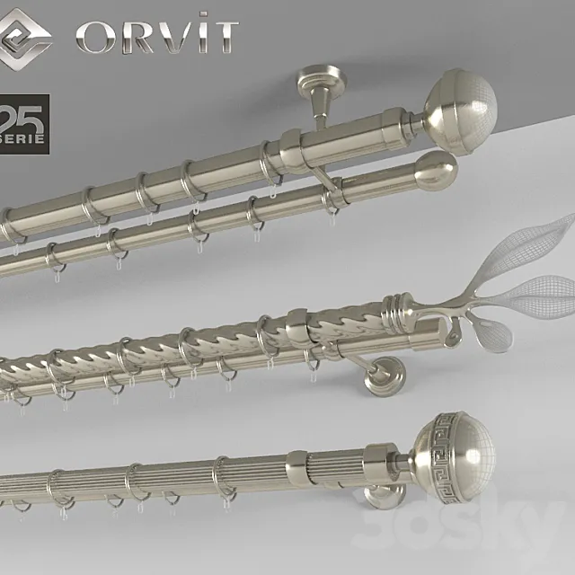 Curtain Rods 3D Model