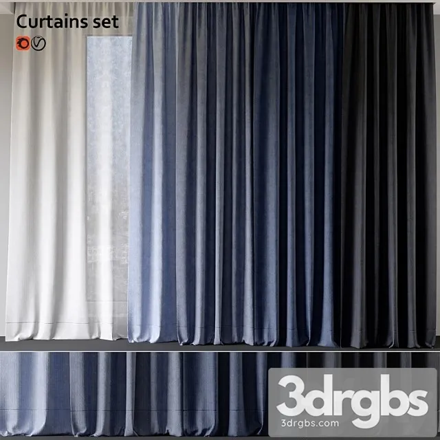Curtain Set 6 3D Model Free