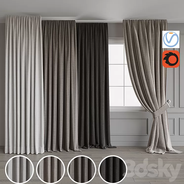 Curtain set 80 3D Model