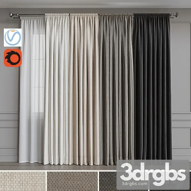 Curtain Set Porter 57 3D Model Download