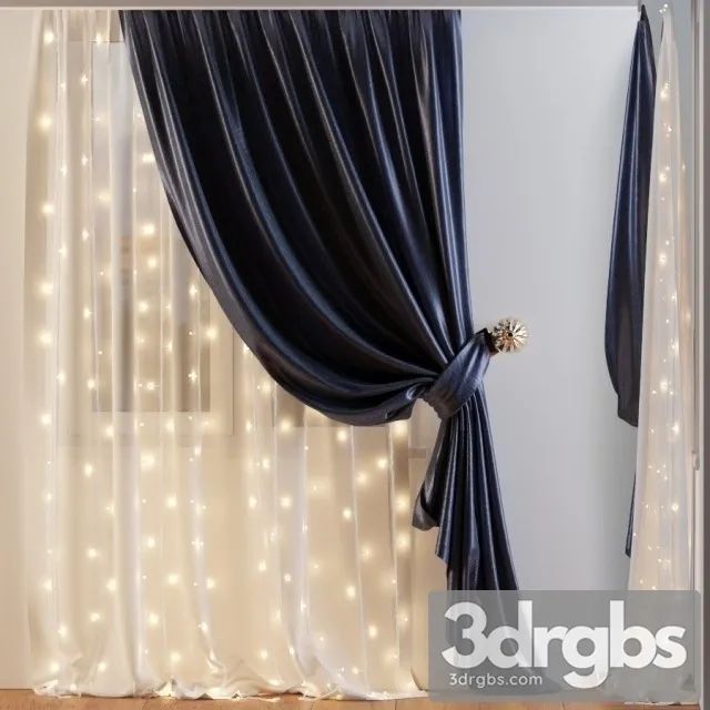 Curtain Shade With A Garland 3D Model Free
