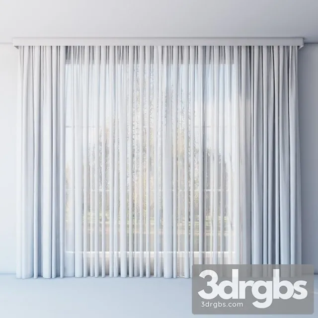 Curtain Tulle Straight 3D Model Free