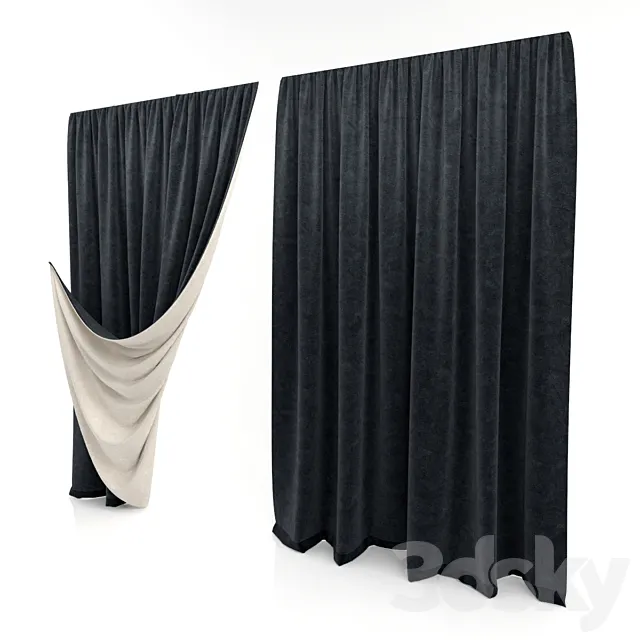 Curtain with a raised edge 3DModel