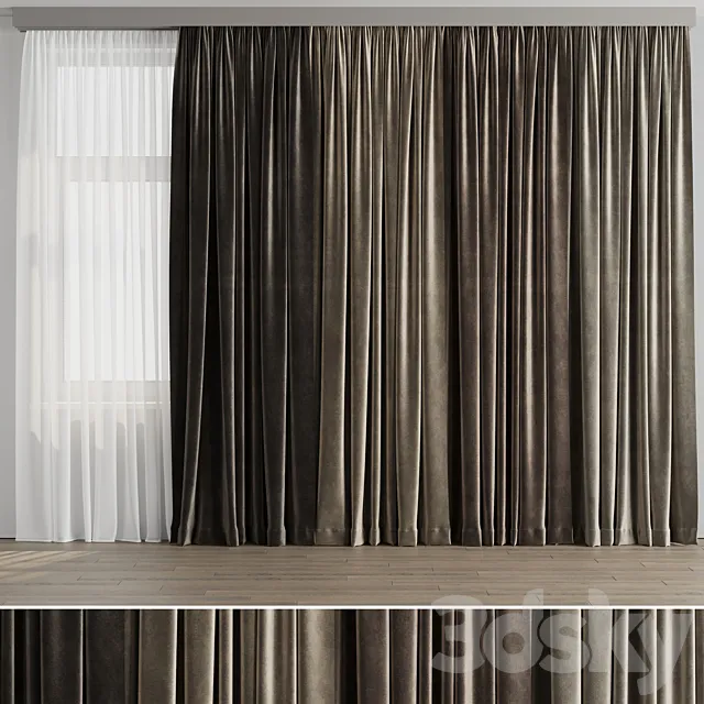 Curtain with rod 001 brown curtain HBH Free Download