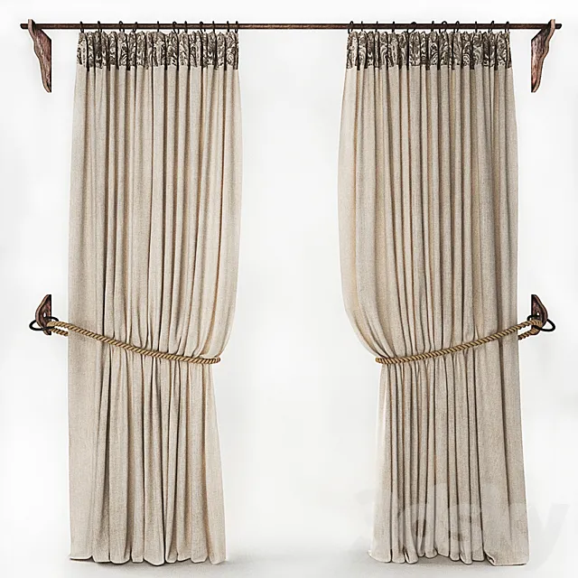 CURTAIN WITH ROPE 2 3DModel