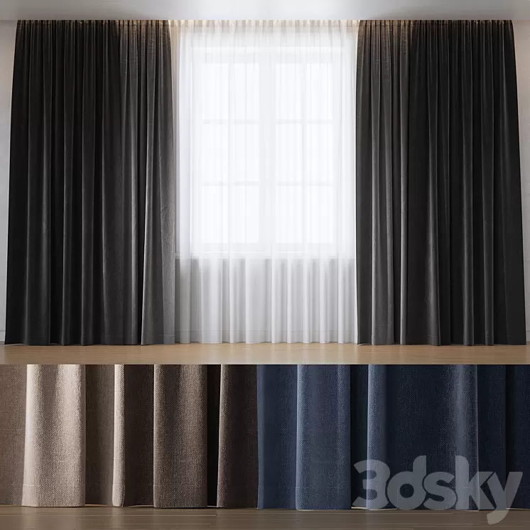 Curtains 03 3D Model Free