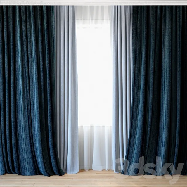 Curtains 06 | Canvas curtains and tulle 3DModel