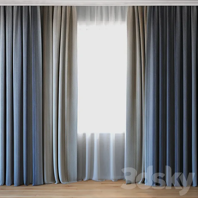 Curtains 07 | Canvas curtains and tulle 3DModel