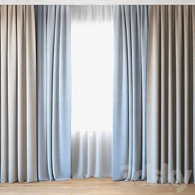 Curtains 08 | Canvas curtains and tulle 3DModel