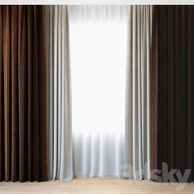 Curtains 09 | Canvas curtains and tulle 3DModel