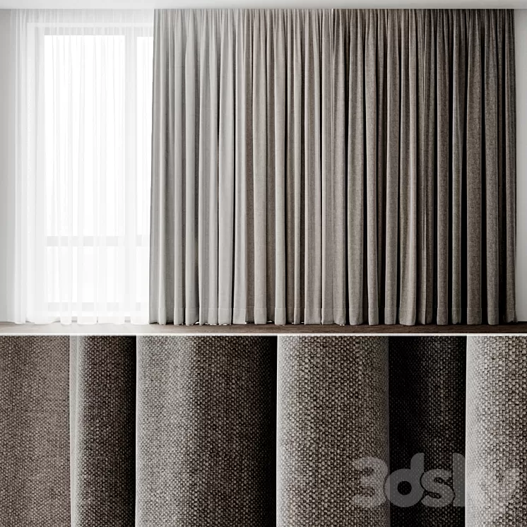 Curtains 1 3D Model Free