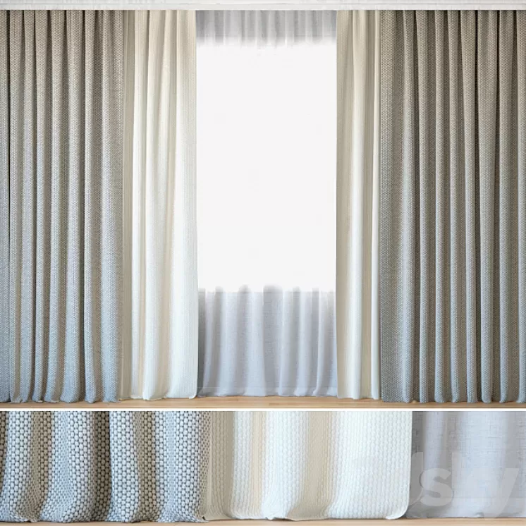 Curtains 102 | Curtains with Tulle | ROHI | Opera 3D Model