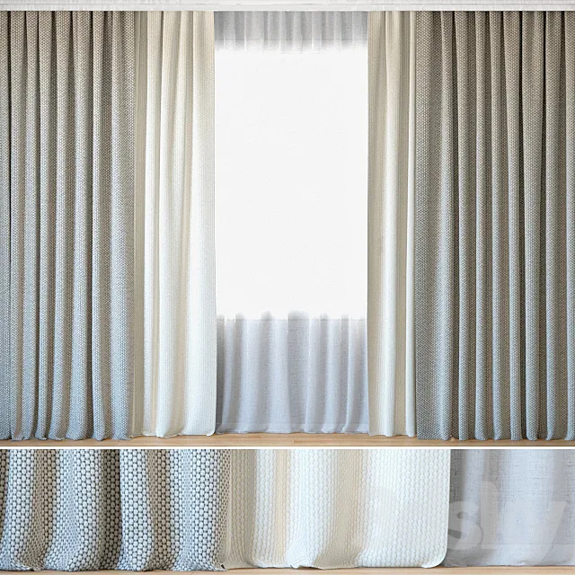 Curtains 102 | Curtains with Tulle | ROHI | Opera 3DModel