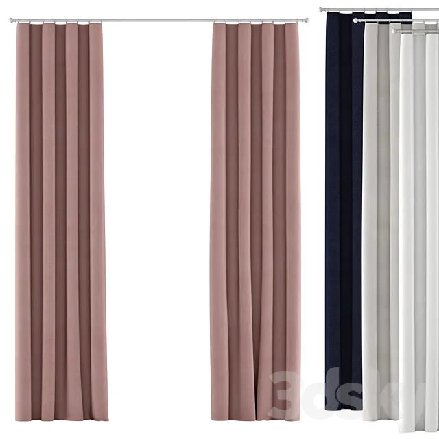 Curtains 121 | Rh Baby & Child | Cotton Canvas Drapery Panel 3D Model