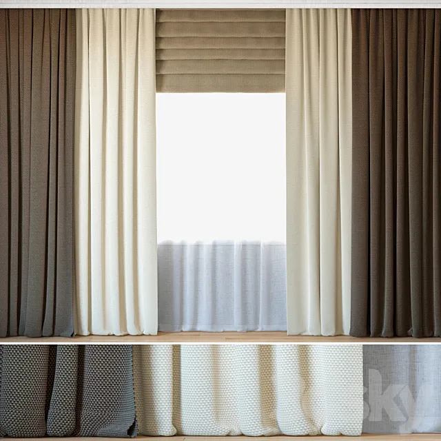 Curtains 28 | Curtains with Tulle | Rohi | Novum 3D Model