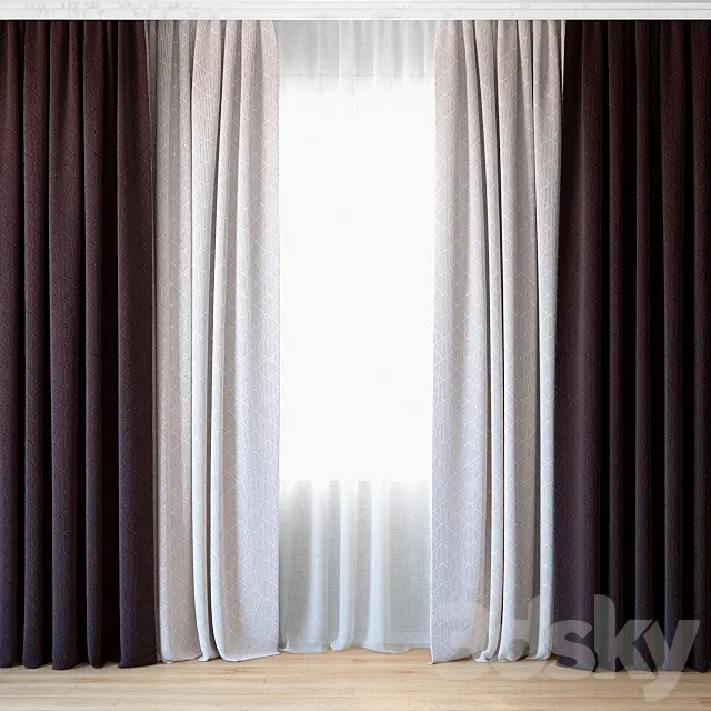 Curtains 31 | Curtains with tulle 3D Model