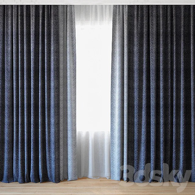 Curtains 34 | Curtains with tulle 3DModel