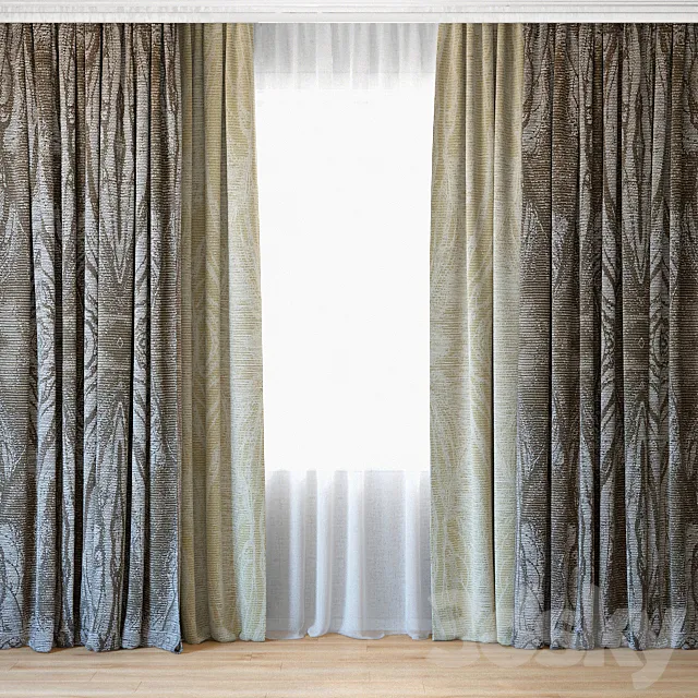 Curtains 37 | Curtains with tulle 3D Model