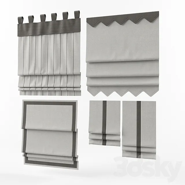 Curtains 4 pieces. 3DModel