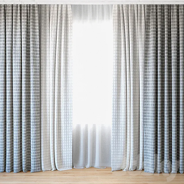 Curtains 41 | Curtains with tulle 3D Model