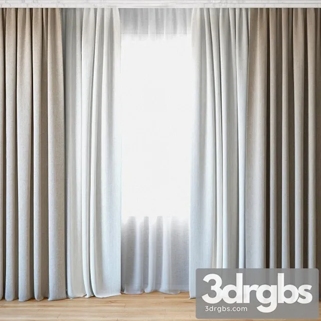 Curtains 46 Curtains With Tulle 3D Model Free