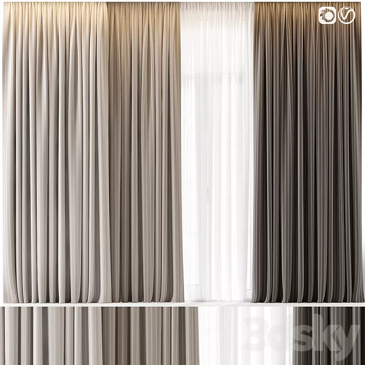 Curtains 52 3D Model Free