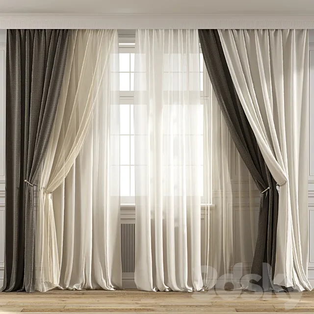 CURTAINS 542C - 3 Colors 3D Model