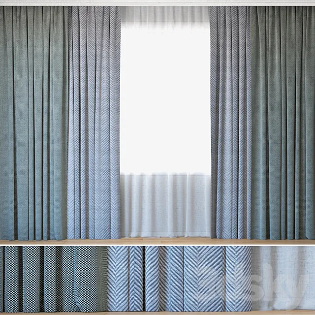 Curtains 59 | Curtains with Tulle | Novum and Linum 3D Model