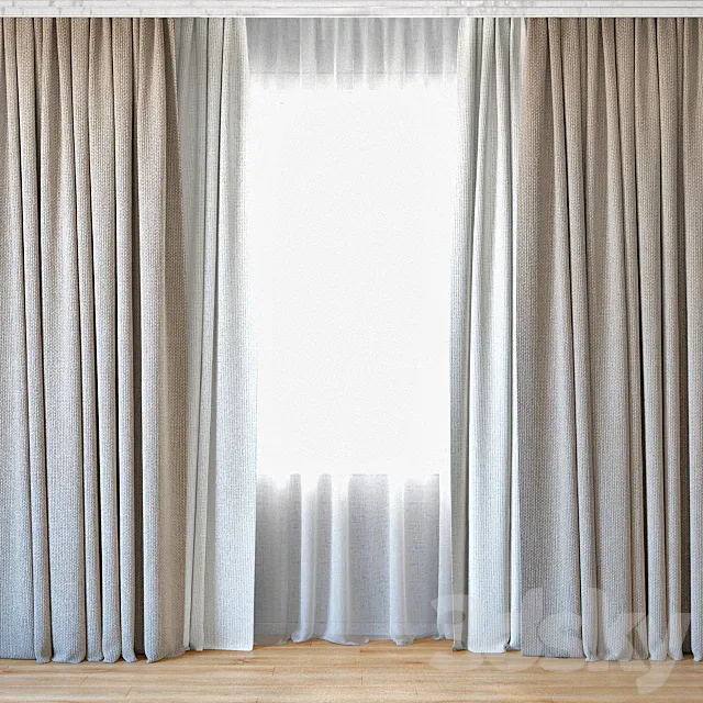 Curtains 64 | Curtains with tulle 3D Model