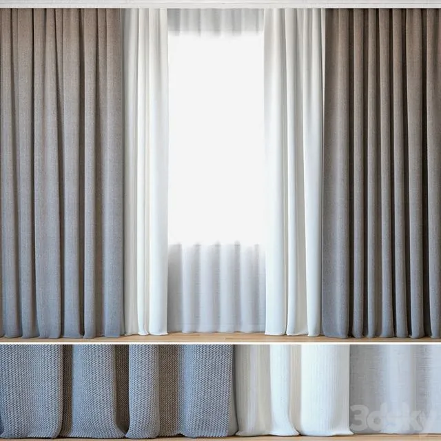 Curtains 67 Curtains with Tulle Backhausen Treccia 3D Model