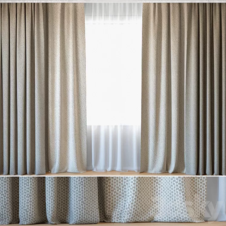 Curtains 85 | Curtains with Tulle | ROHI | Dante 3D Model