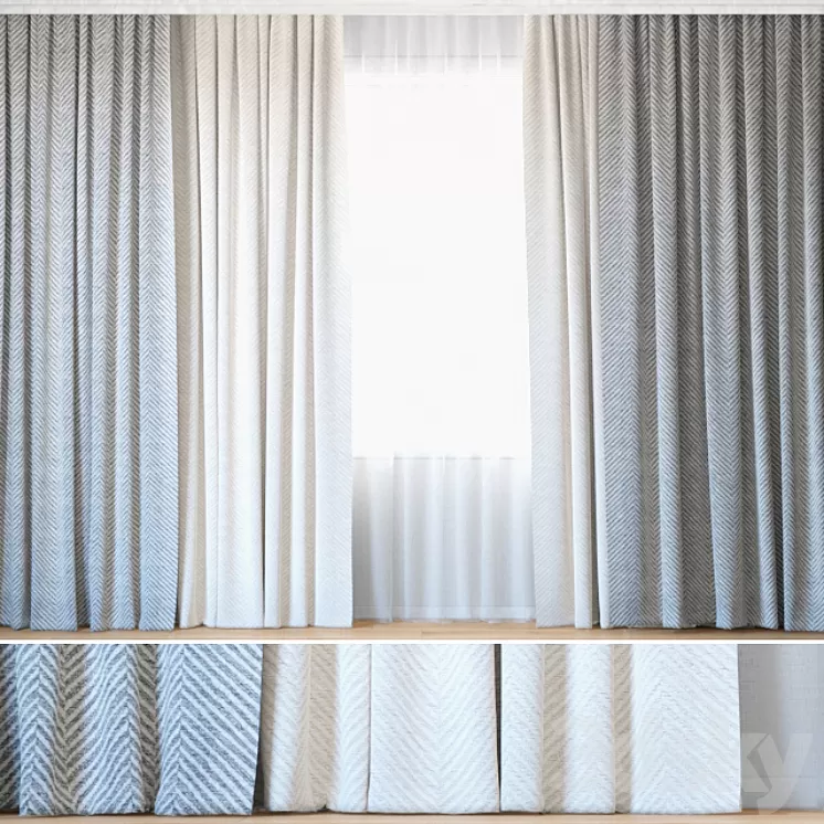 Curtains 94 | Curtains with Tulle | Backhausen | Rebbio grande 3D Model