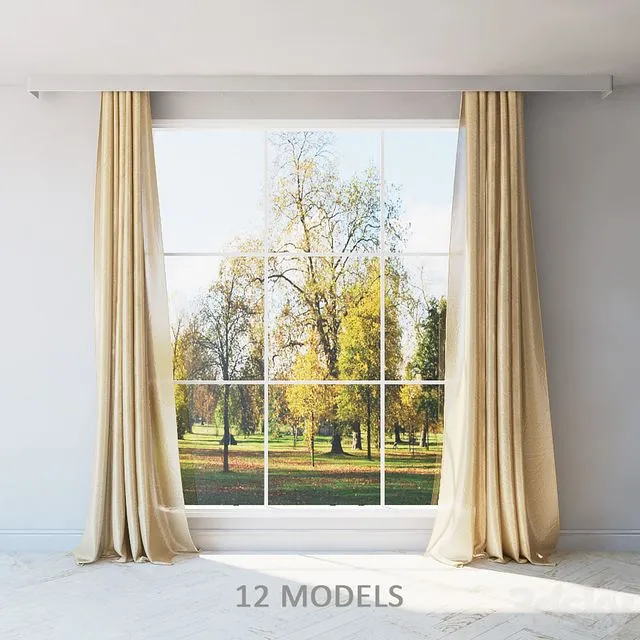 Curtains. A set of 12 models 3D Model