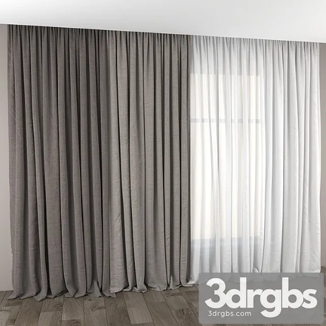 Curtains and Tulle 2 1 3D Model Free