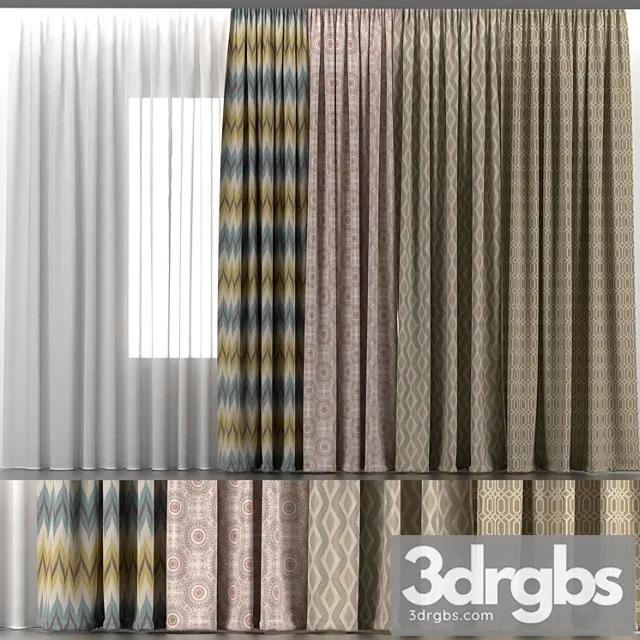 Curtains and Tulle 5 2 3D Model Free
