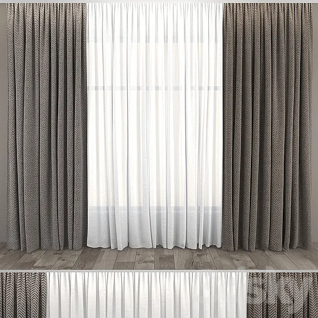 Curtains and tulle 6 3DModel