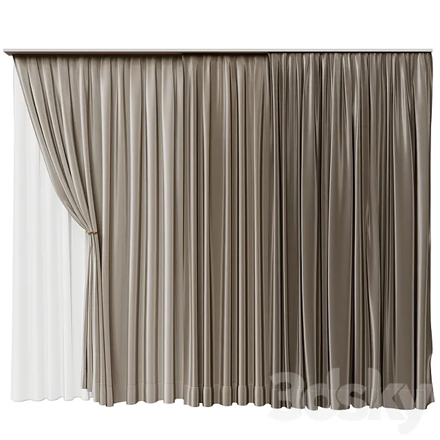 Curtains beige 3DModel