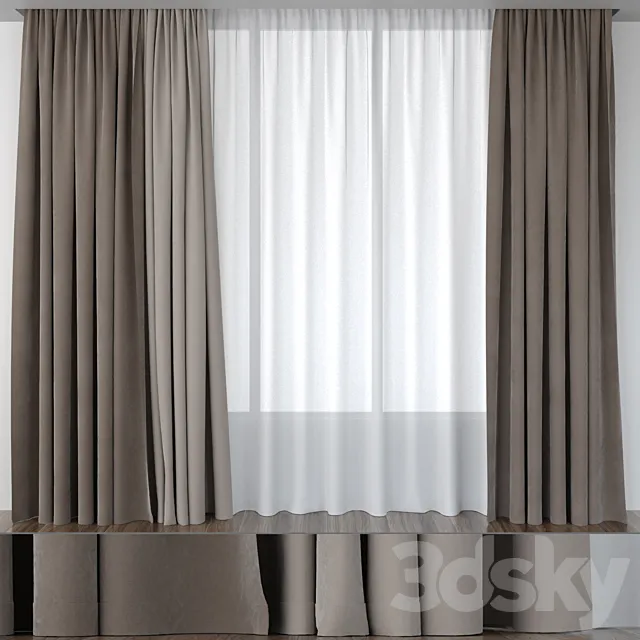 Curtains beige-brown 3DModel