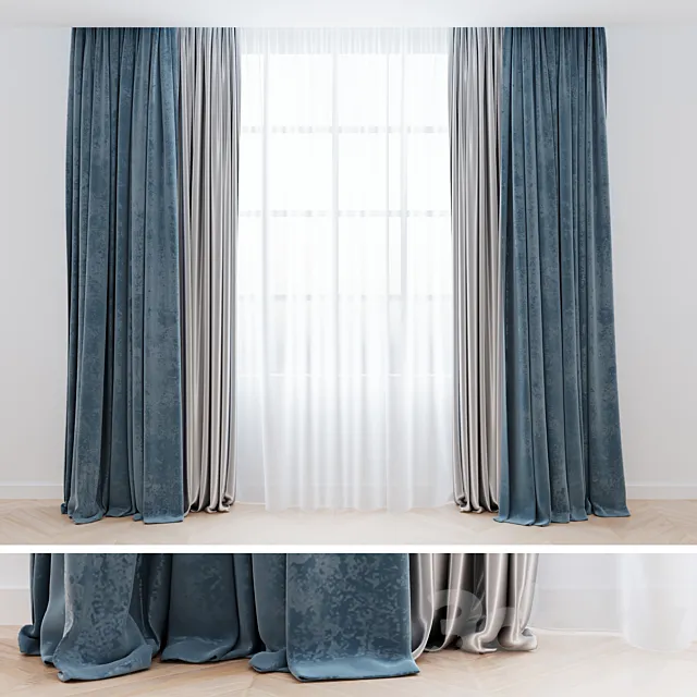 Curtains blue with tulle | Curtains are modern Free Download