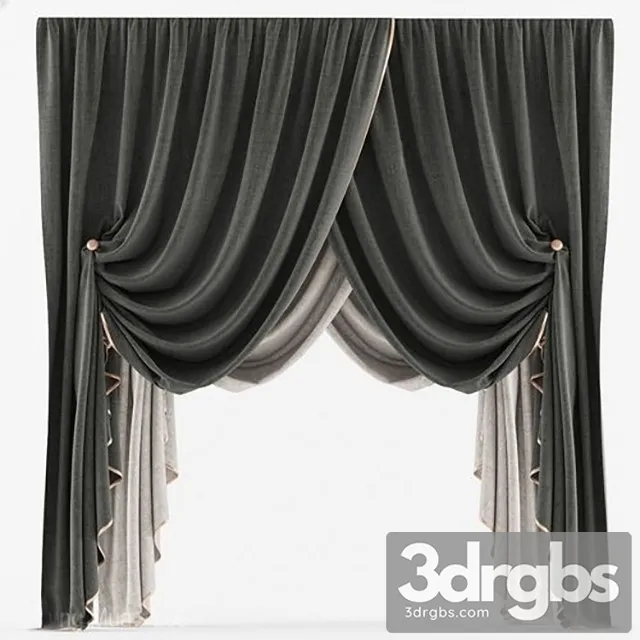 Curtains Classic BW 3D Model 3D Model Free