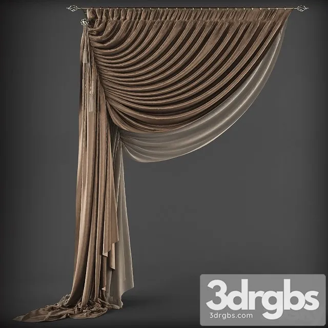 Curtains Classic Style 3D Model Free