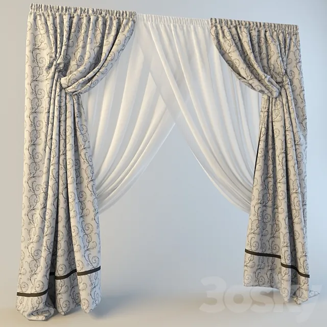 curtains double 3DModel