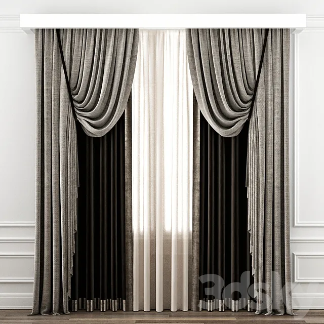 Curtains for interior №46 3D Model