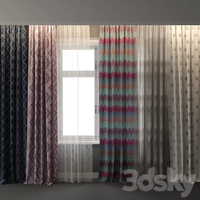 Curtains For interiors with a window - 2 Free Download
