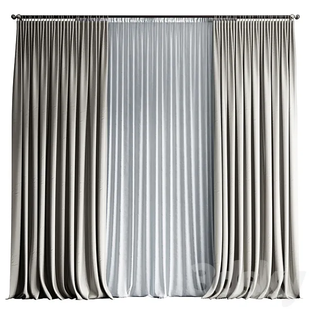 Curtains Goblet Style 3D Model