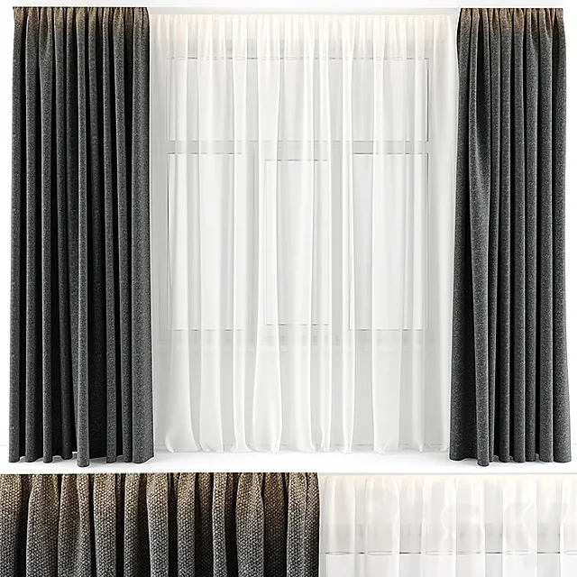CURTAINS GREY 3DModel