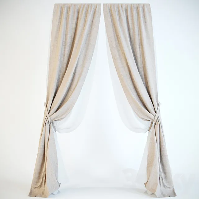 Curtains hidden under the eaves 3DModel