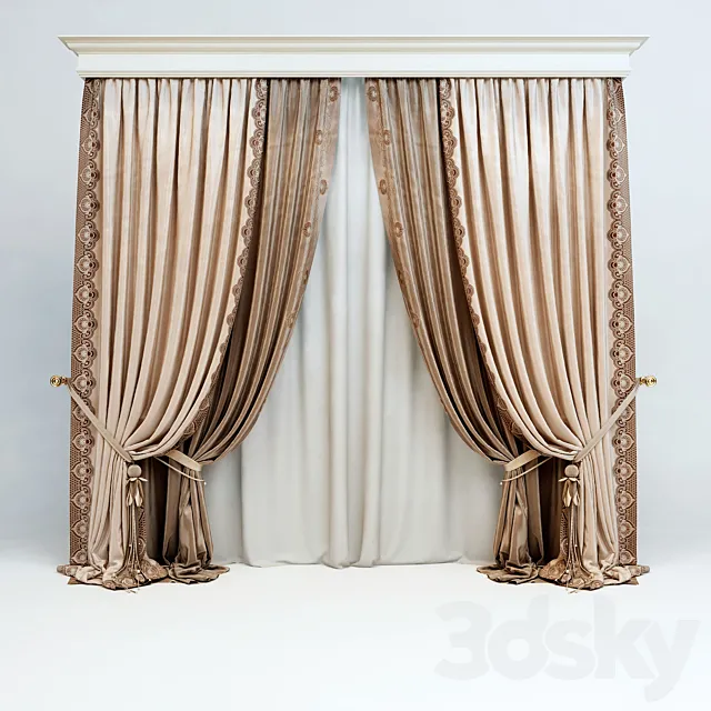 Curtains in a classic style 3D Model