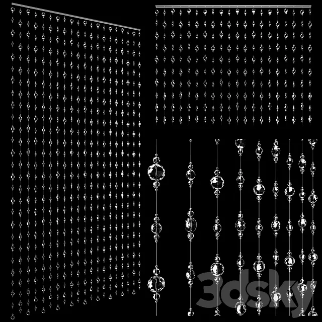 Curtains made of beads "Waterfall" 3D Model
